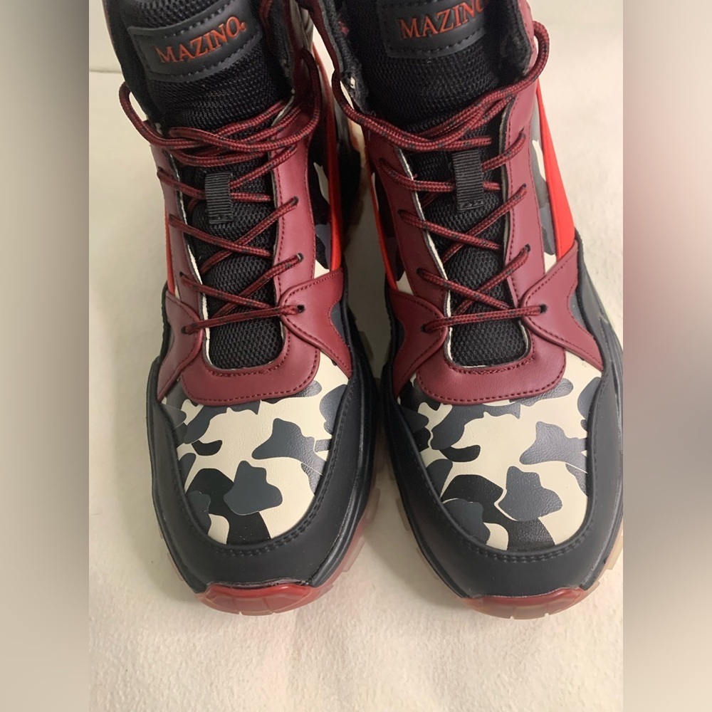 Mazino Wonderstone Sneakers  Fashion Camo Sz 11 Mens High Top  Burgundy 175 - Picture 11 of 15